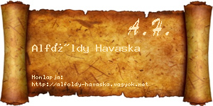 Alföldy Havaska névjegykártya